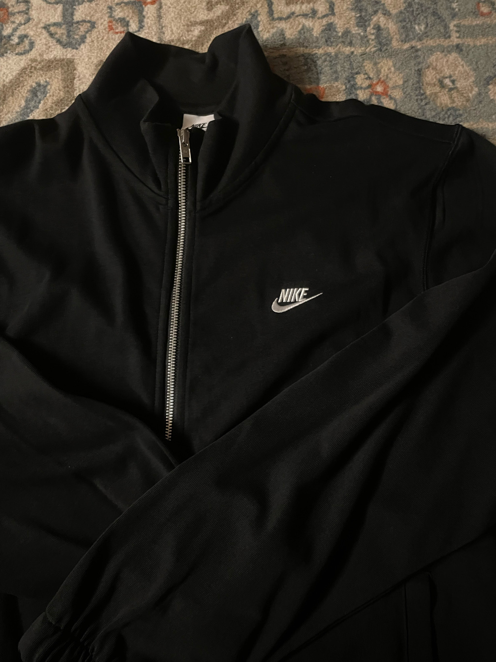 Nike Club Knit Jacket Black White - Asia 착용 스타일 - 1
