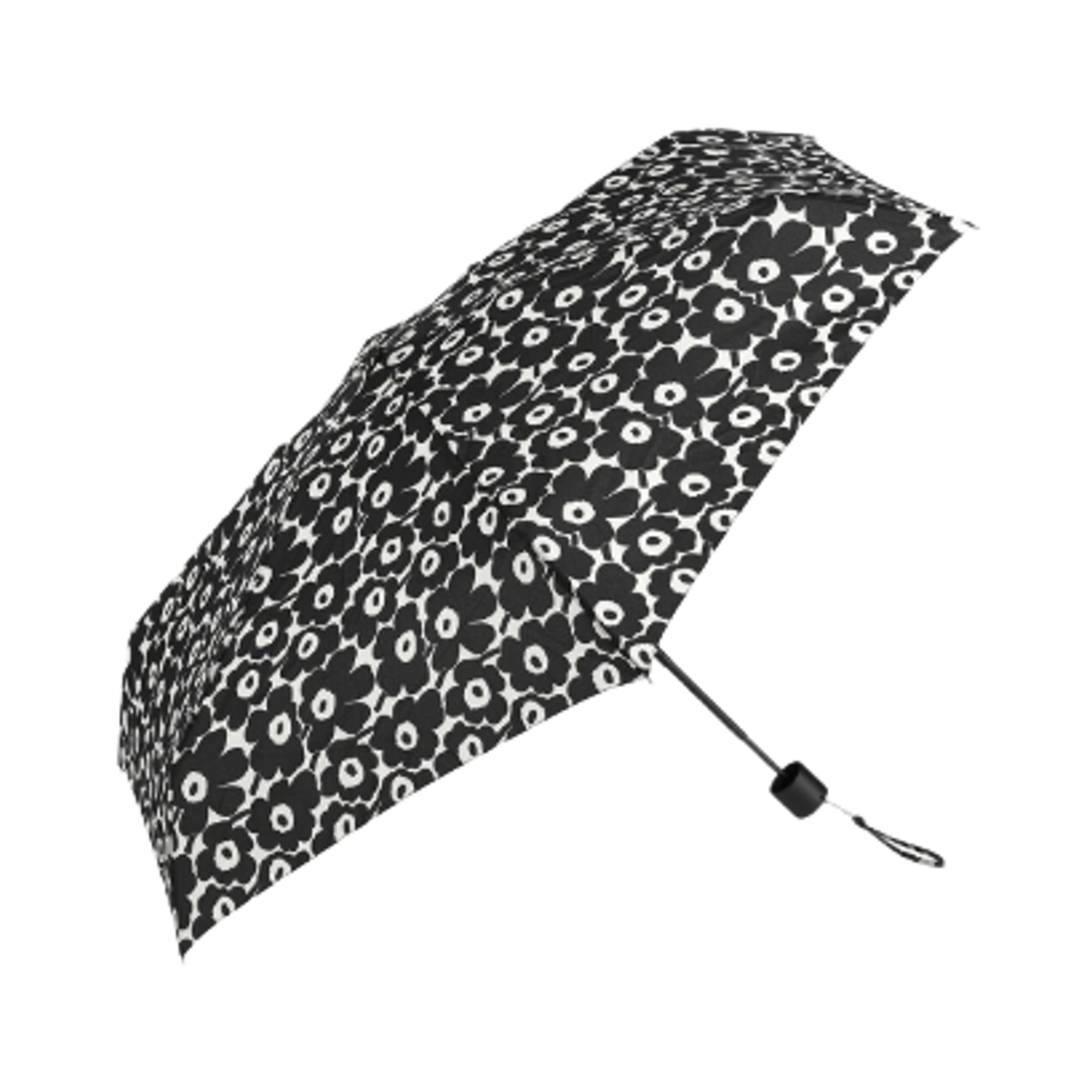 마리메꼬 미니 매뉴얼 우니꼬 우산 블랙 화이트(Marimekko Mini Manual Unikko Umbrella Black White)
