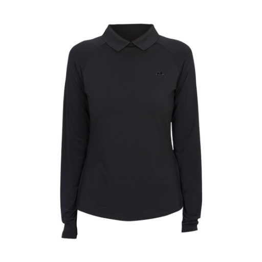 (W) 제이린드버그 골프웨어 카라 롱슬리브 티셔츠 블랙((W) J.Lindeberg Golf Wear Collar Long Sleeve T-Shirt Black)