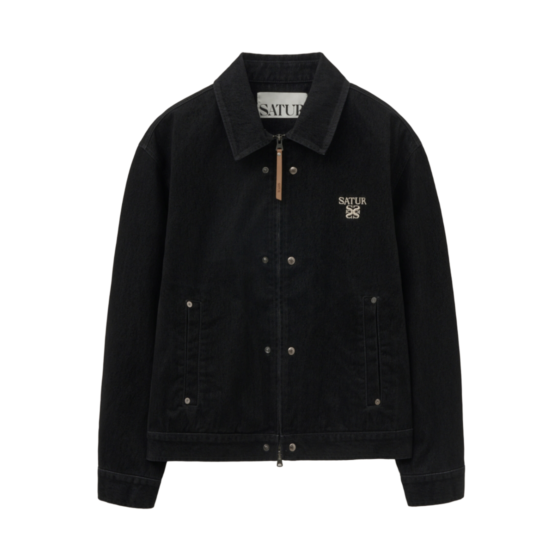 SA253MDJ02BLK0 SATUR Teo Velvet Denim Jacket Black