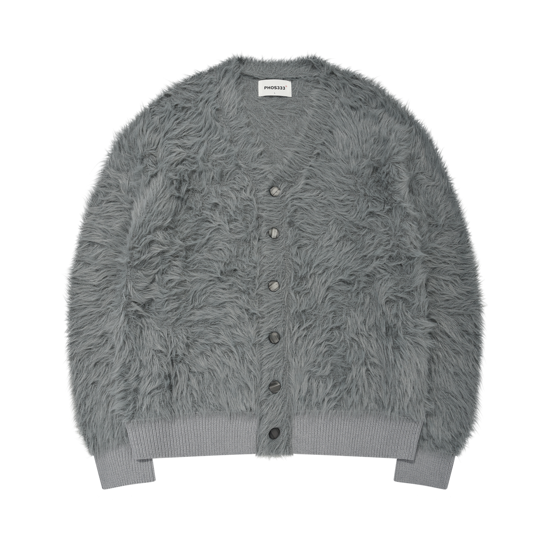 포스333 헤어리 가디건 블루 그레이(PHOS333 Hairy Cardigan Blue Grey)