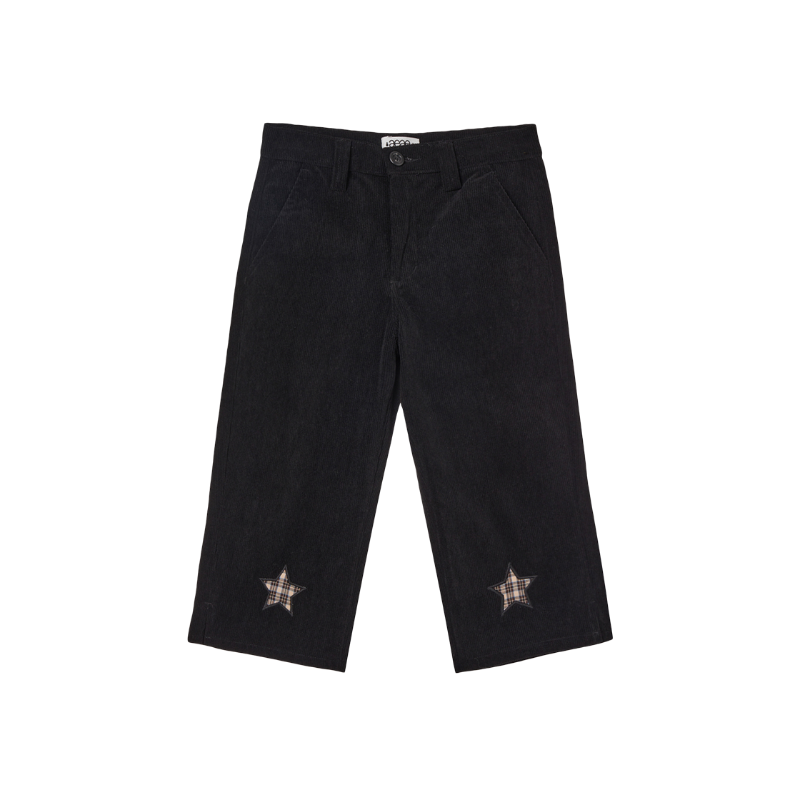 AE45FWPT002BLK AEAE Star Patch Capri Corduroy Pants Black