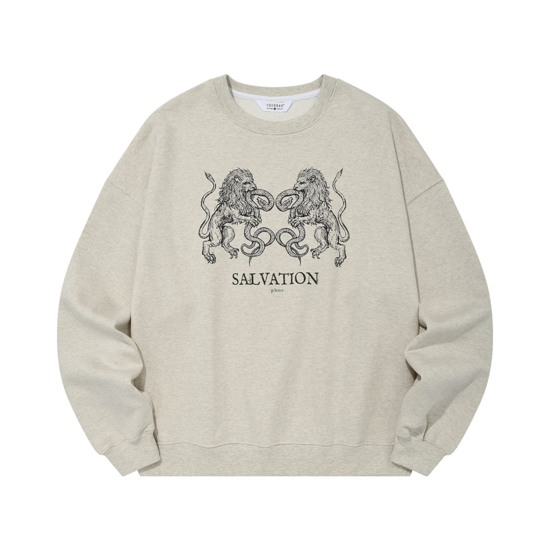 포스333 살베이션 라이언 스웨트셔츠 오트밀(PHOS333 Salvation Lion Sweatshirt Oatmeal)