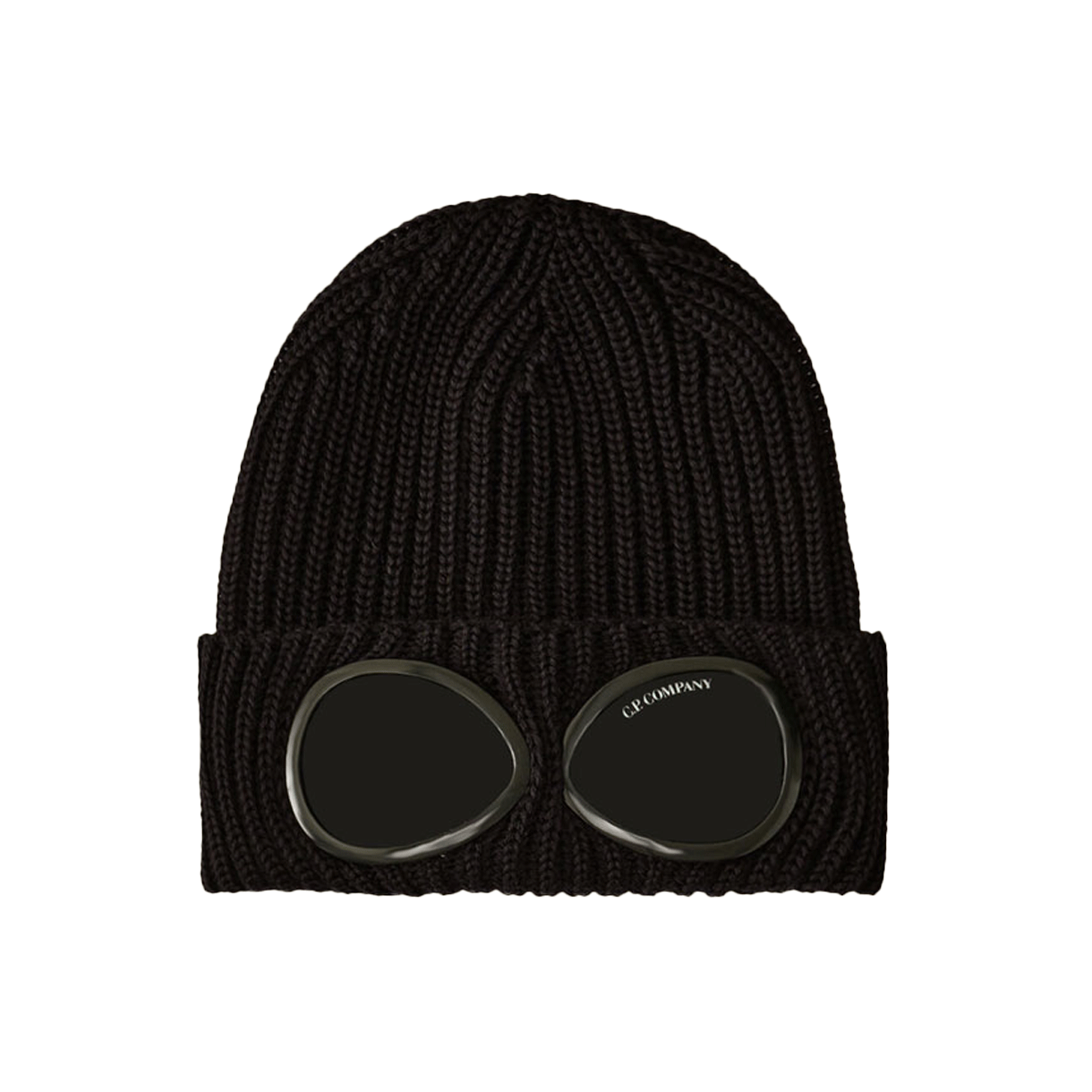 C.P. 컴퍼니 엑스트라파인 메리노 울 고글 비니 블랙 - 25FW(C.P. Company Extrafine Merino Wool Goggle Beanie Black - 25FW)