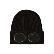C.P. Company Extrafine Merino Wool Goggle Beanie Black - 25FW
