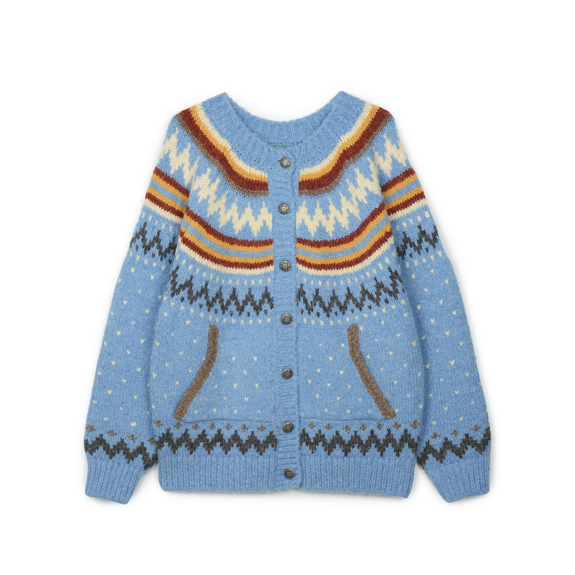 P0000BEH Greenbutter Poca Pocket Cardigan Light Blue