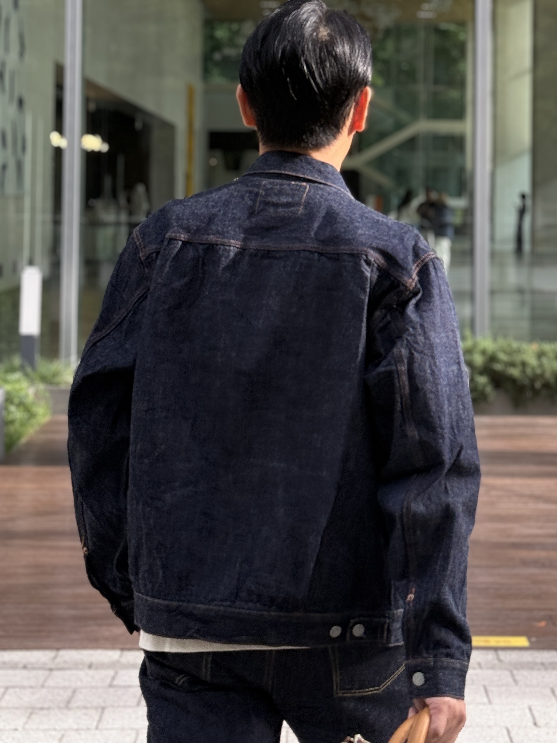 Fullcount 2102W-20 Type 2 Denim Jacket One Wash Indigo Blue - Red Tab, Fullcount 1101W Straight Denim One Wash Indigo Blue 착용 스타일 - 5