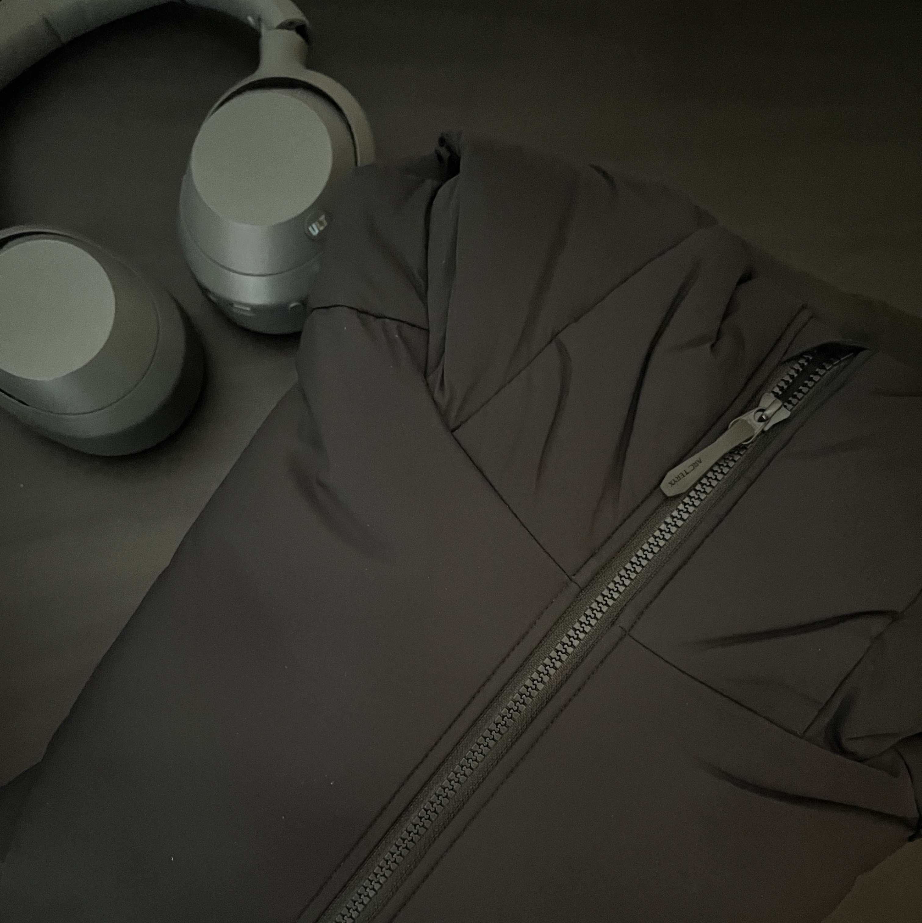 Sony ULT WEAR Forest Gray (Sony Korea Ver.), Arc'teryx Atom SV Hoody Black 착용 스타일
