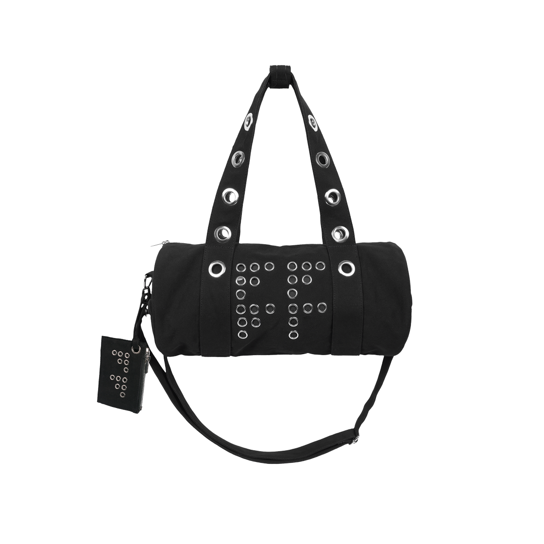 F25ZE030BK Fancy Club FFFF Eyelet Duffle Bag Black