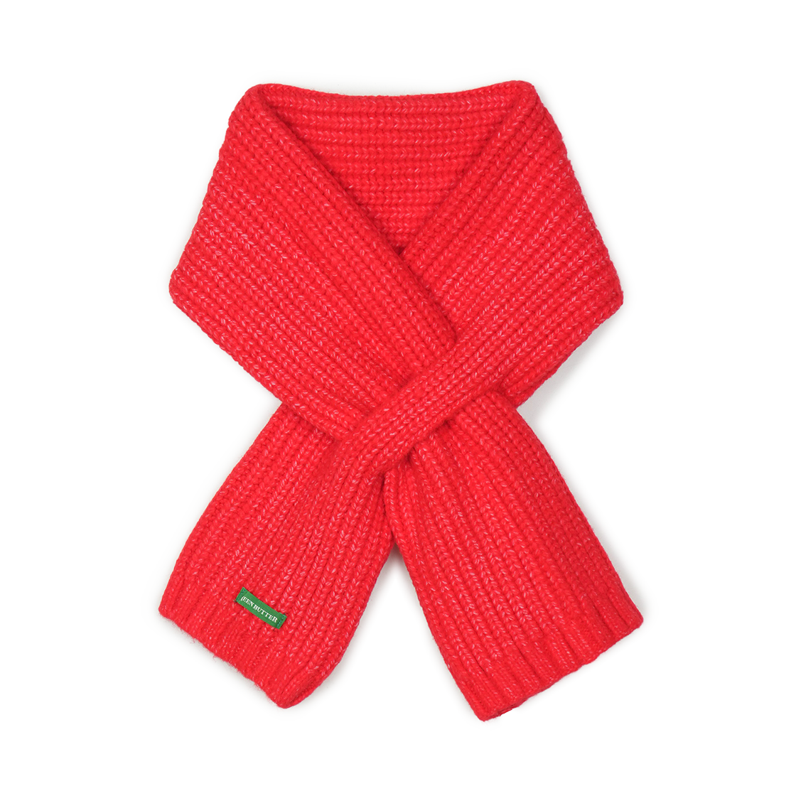 P0000BDT Greenbutter Fluffy Short Muffler Red