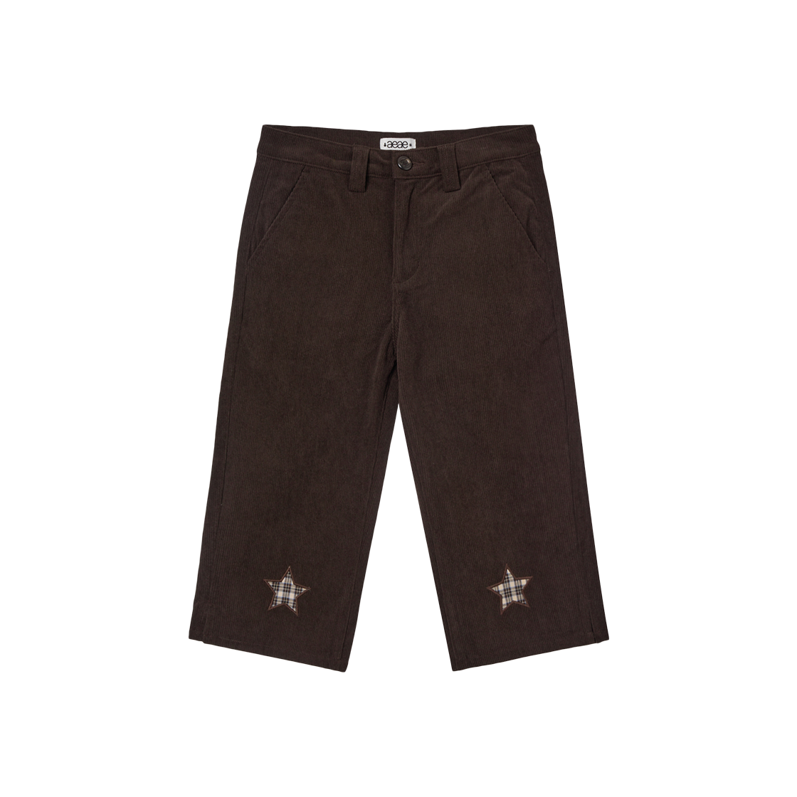 AE45FWPT002BRW AEAE Star Patch Capri Corduroy Pants Brown