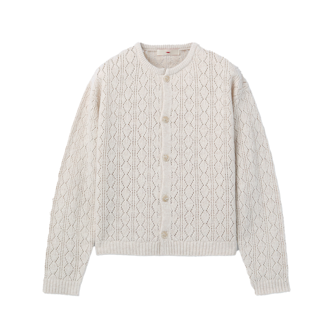 2C5-MM-MK-KC001BE MMIC Cashmere Crochet Cardigan Beige