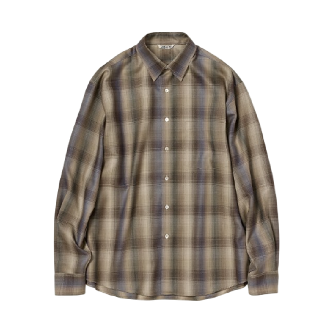 오라리 슈퍼 라이트 울 체크 셔츠 브라운 블루(Auralee Super Light Wool Check Shirt Brown Blue)