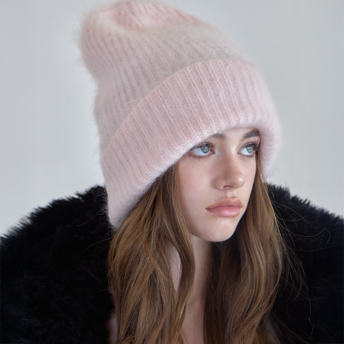 레이지지 클라우드 울 비니 핑크(LAZYZ Cloud Wool Beanie - Pink) - 2