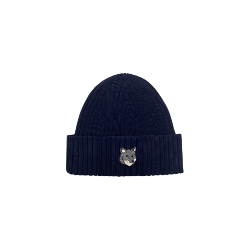 메종 키츠네 폭스 헤드 라지 비니 클래식 네이비