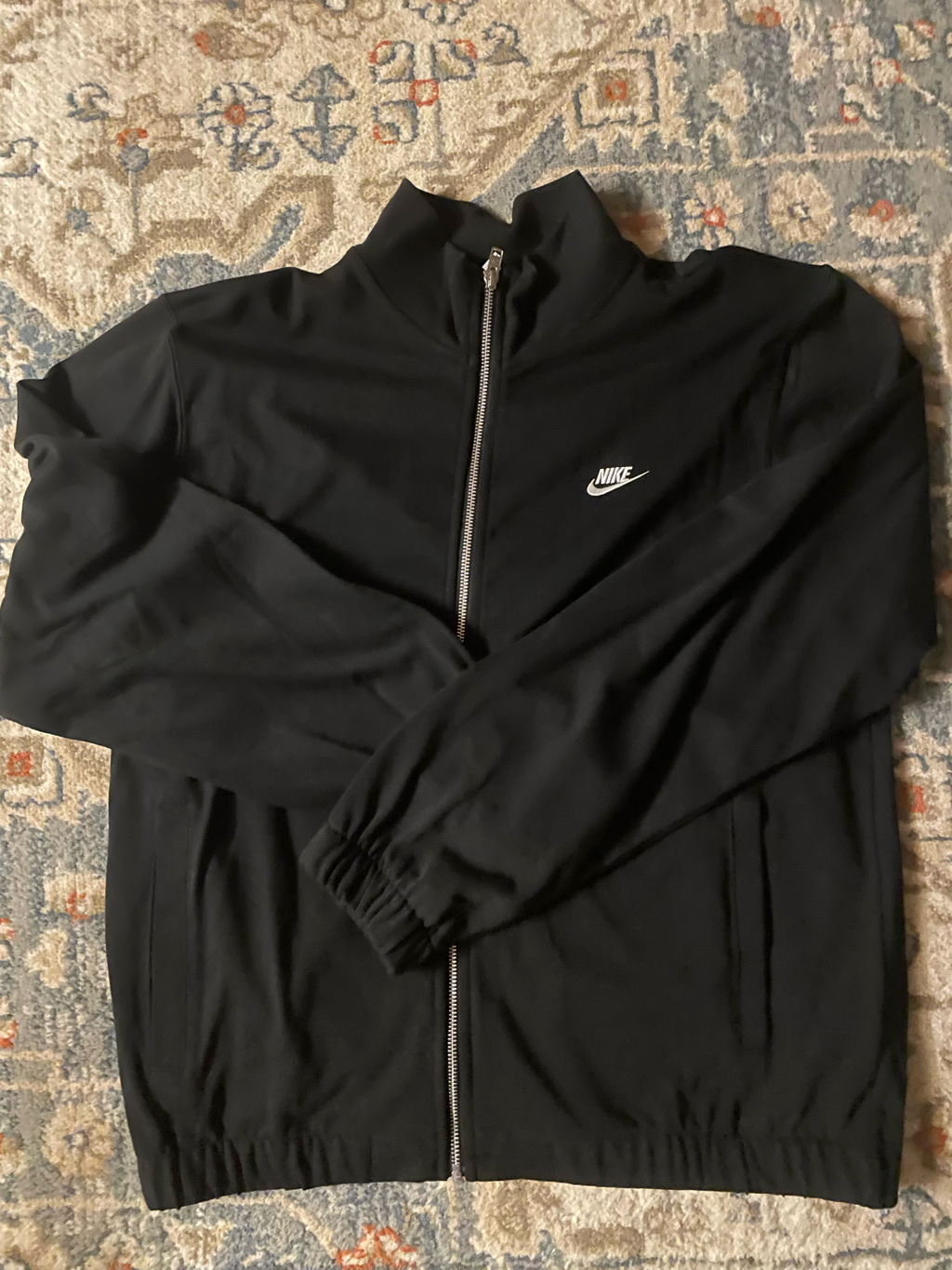 Nike Club Knit Jacket Black White - Asia 착용 스타일 - 2