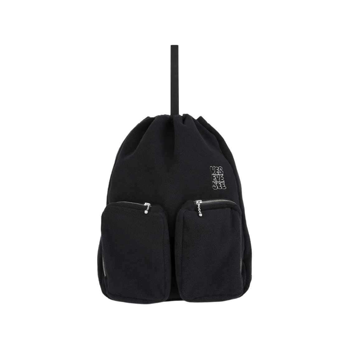 YS253FBASB01BLK YESEYESEE Fleece Drawstring Sack Black