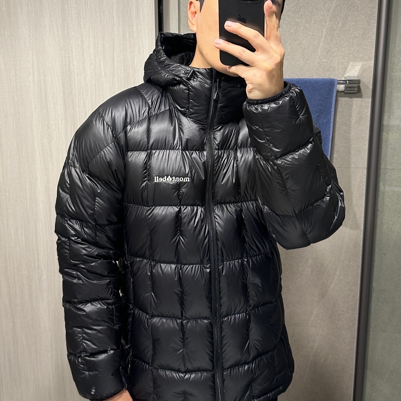 Montbell Plasma 1000 Alpine Down Parka Black 착용 스타일 - 2