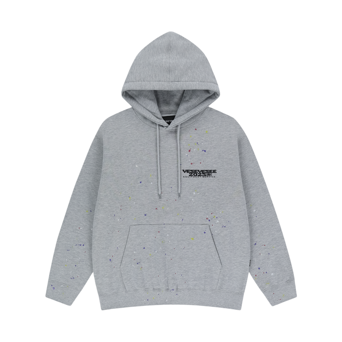 YS253TSWHO03GRE YESEYESEE Y.E.S Multi Painted Hoodie Grey