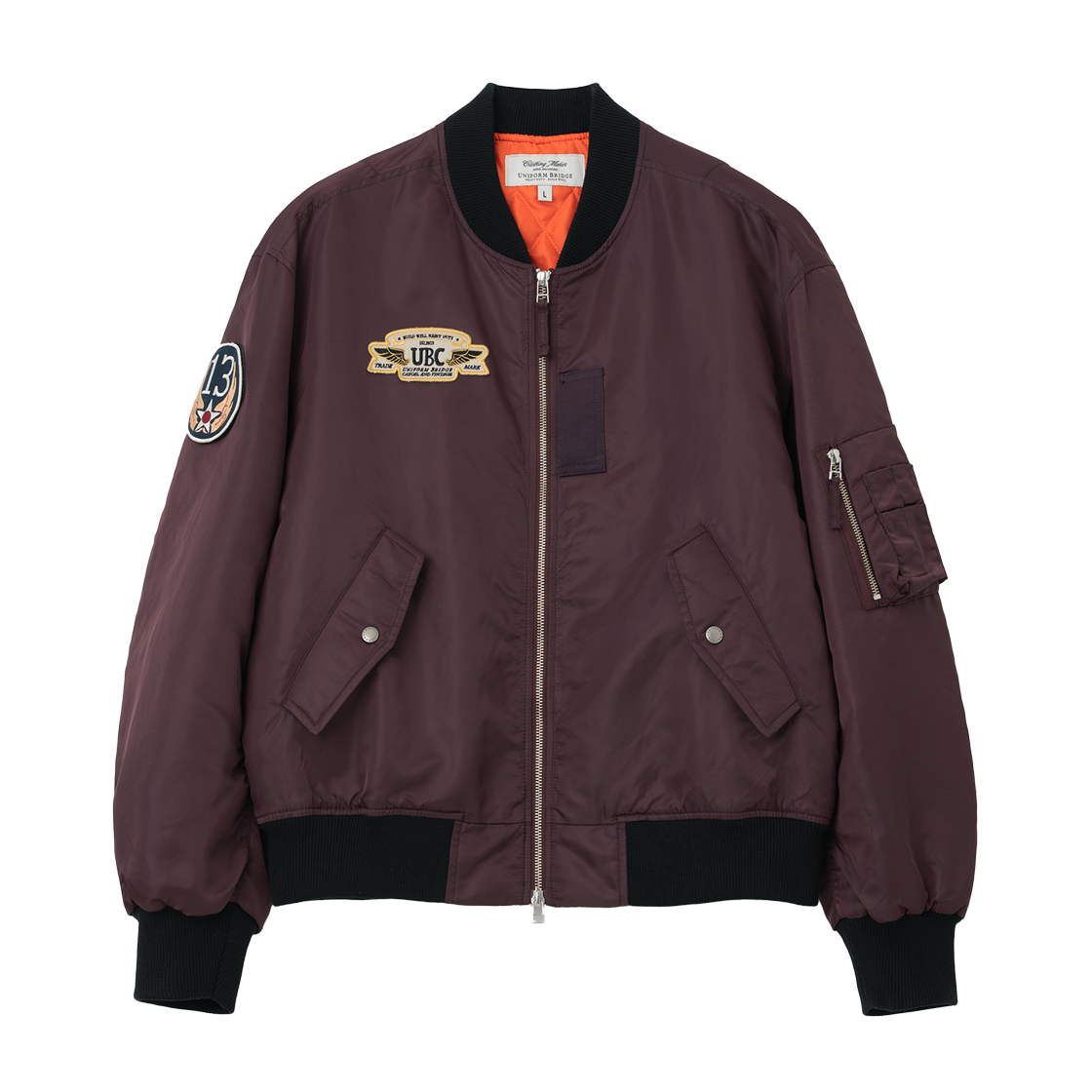 UB2599PD213MNA Uniform Bridge UBC MA-1 Jacket Wine