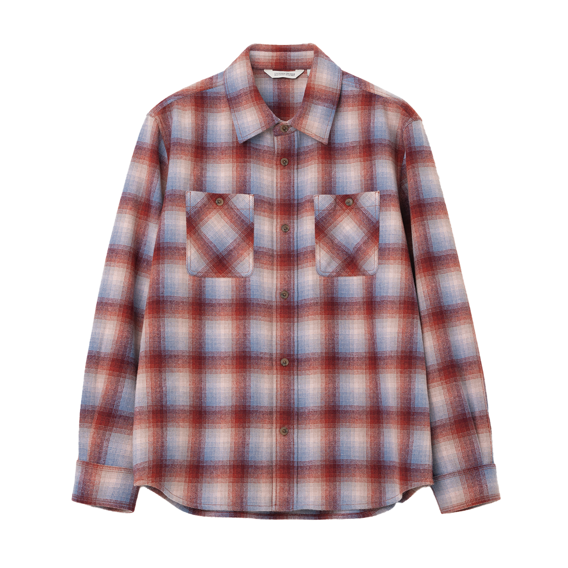 UB2599SH223MRD Uniform Bridge Two Pocket Check Shirt Red