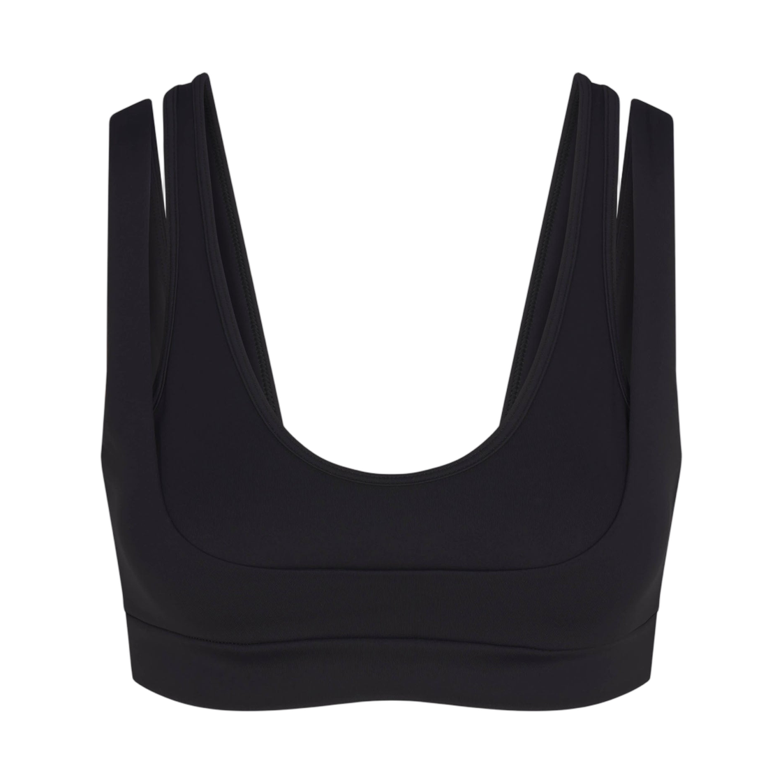 BRSPT6022W-OBD (W) NikeSKIMS Matte Double-Strap Scoop Bra Obsidian