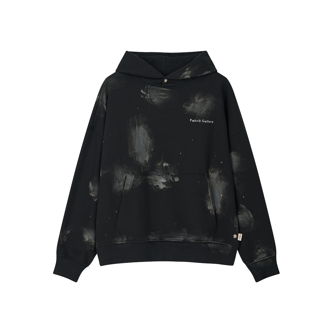 S31559 Kikozy Basic Logo Painting Hoodie Black