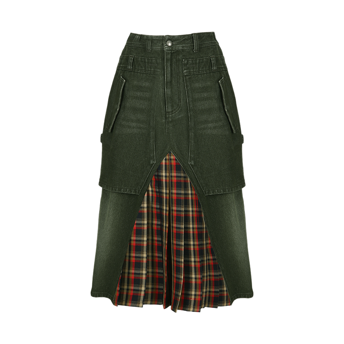 apa860w(WASHED GREEN) ADSB Andersson Bell Raptor Layered Pleats Skirt Washed Green