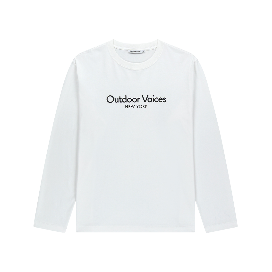 아웃도어보이스 에어코어프로 클래식 로고 엔와이 롱 슬리브 티 화이트(Outdoor Voices Aircorepro™ Classic Logo Ny Long Sleeve Tee White)