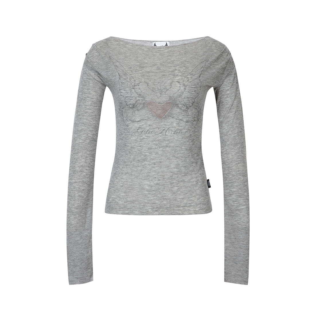 GL25FATP11GY Gila Archive Heart Wing Sheer Long Sleeve Grey