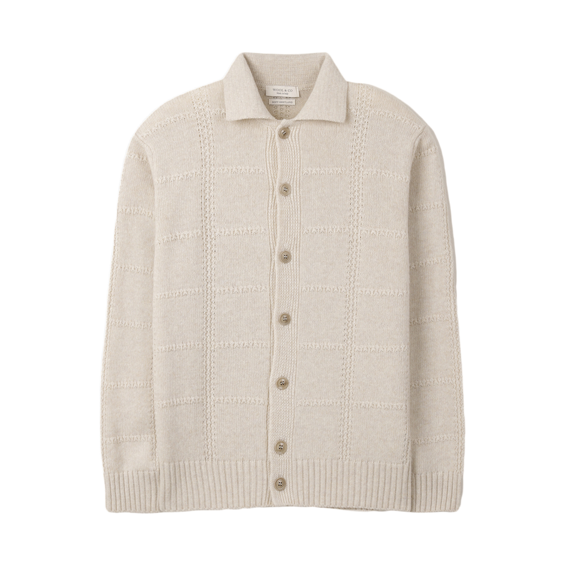 SOWAW25354IVX SERIES Wool & Co Pattern Cardigan Ivory