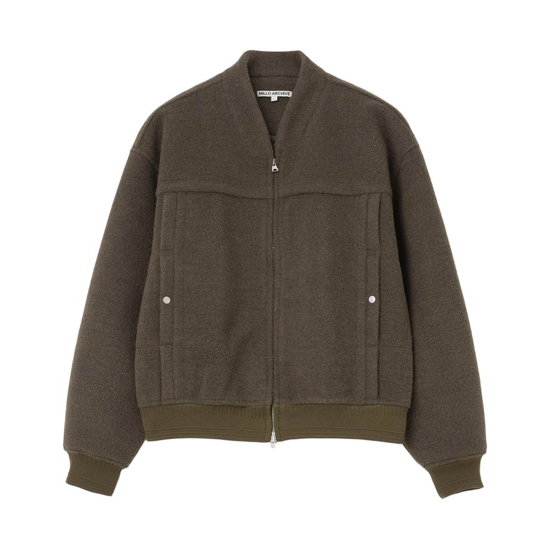ML592BRW Millo Archive Kovan Wool Varsity Jacket Brown