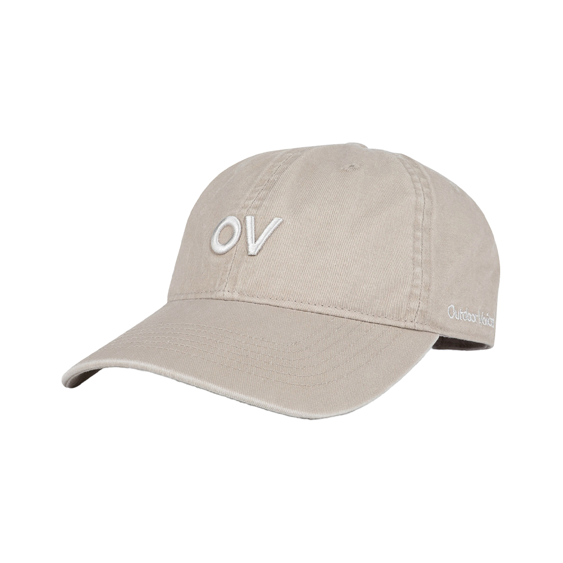 아웃도어보이스 로고 워시드 코튼 캡 베이지(Outdoor Voices Logo Washed Cotton Cap Beige)