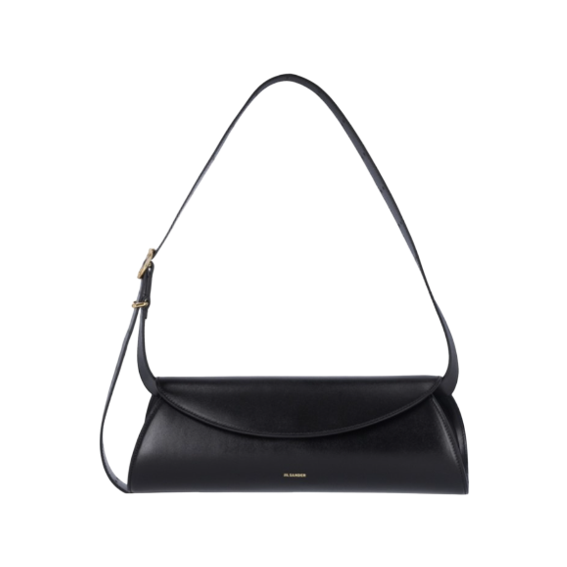 J08WD0051-P4840-001 Jil Sander Cannolo Leather Shoulder Bag Black
