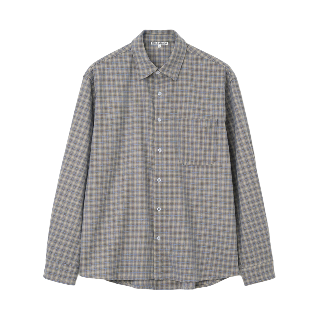 ML692BBW Millo Archive Mute Plaid Check Shirts Blue Brown