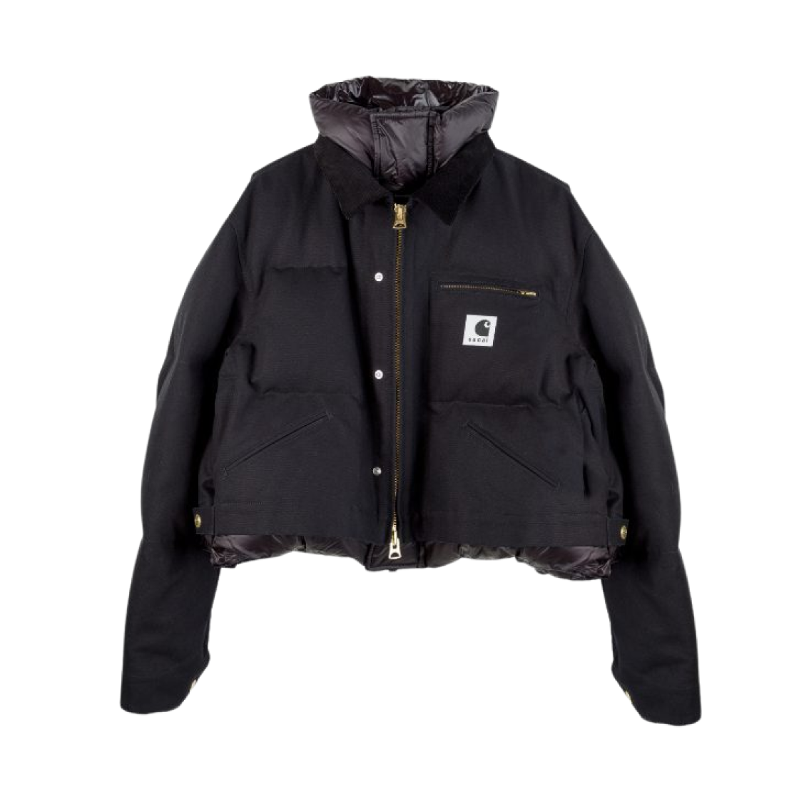 (W) 사카이 x 칼하트 WIP 덕 퍼퍼 자켓 블랙((W) Sacai x Carhartt WIP Duck Puffer Jacket Black)