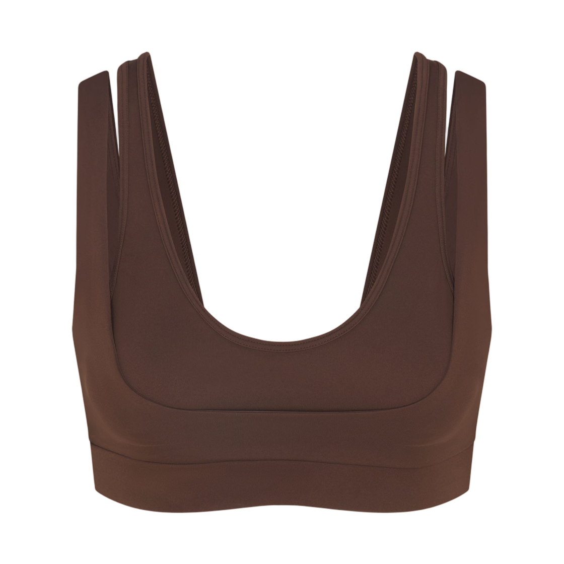BRSPT6022W-DSP (W) NikeSKIMS Matte Double-Strap Scoop Bra Dark Sepia