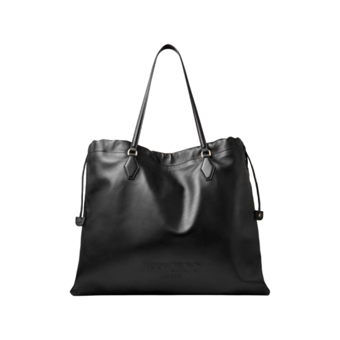 지미추 라지 드로스트링 토트 블랙 라이트 골드(Jimmy Choo Large Drawstring Tote Black Light Gold)