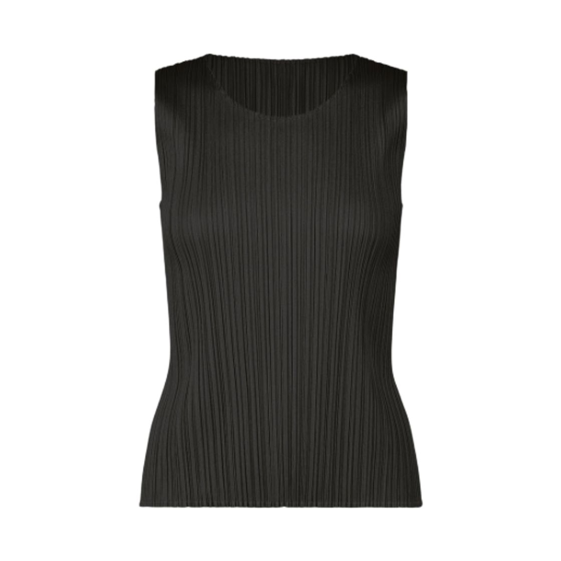 (W) 플리츠 플리즈 이세이 미야케 MC 어거스트 슬리브리스 탑 블랙((W) Pleats Please Issey Miyake MC August Sleeveless Top Black) - 1