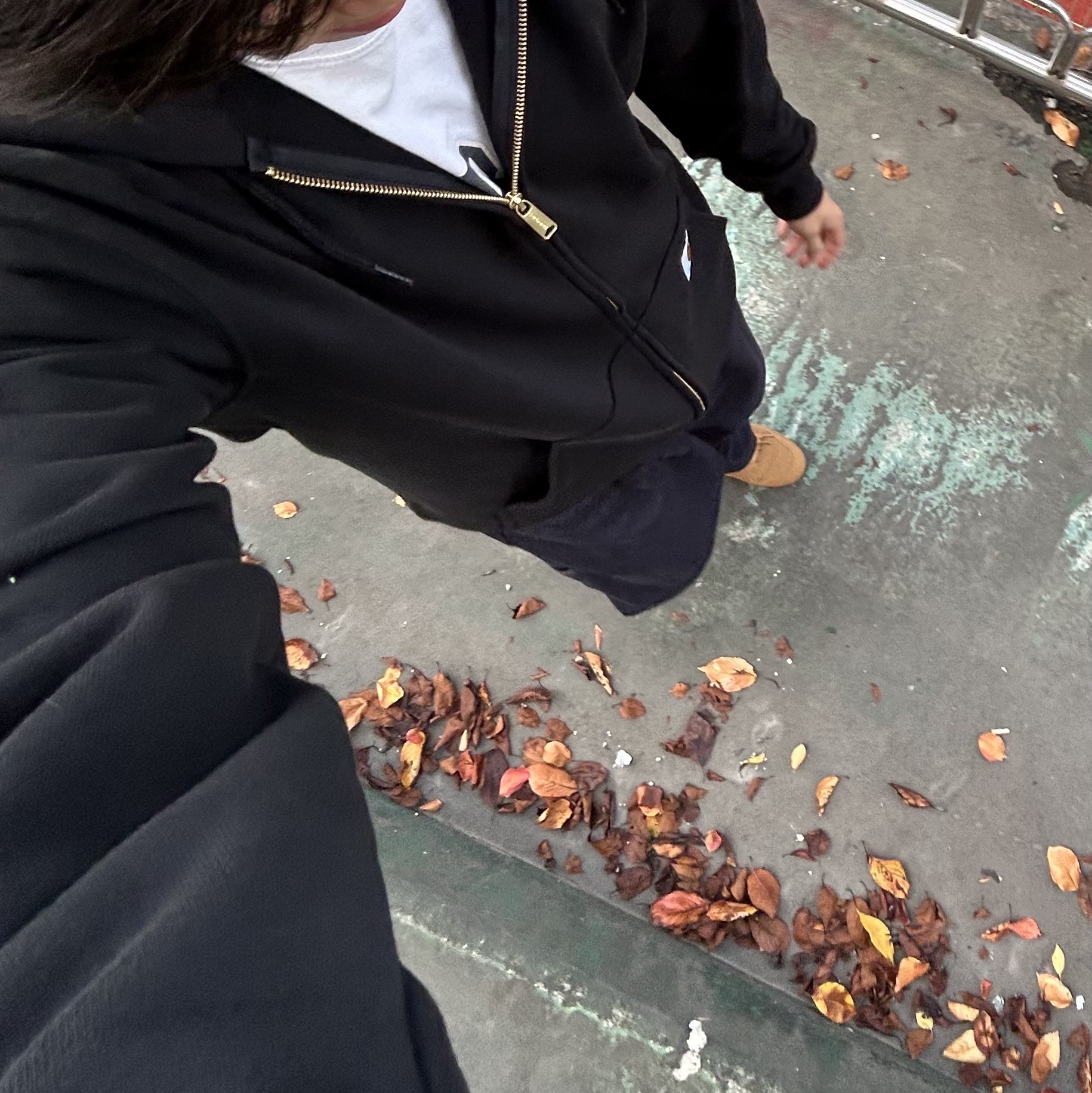Carhartt Loose Fit Midweight Regular Full Zip Sweatshirt Black 착용 스타일