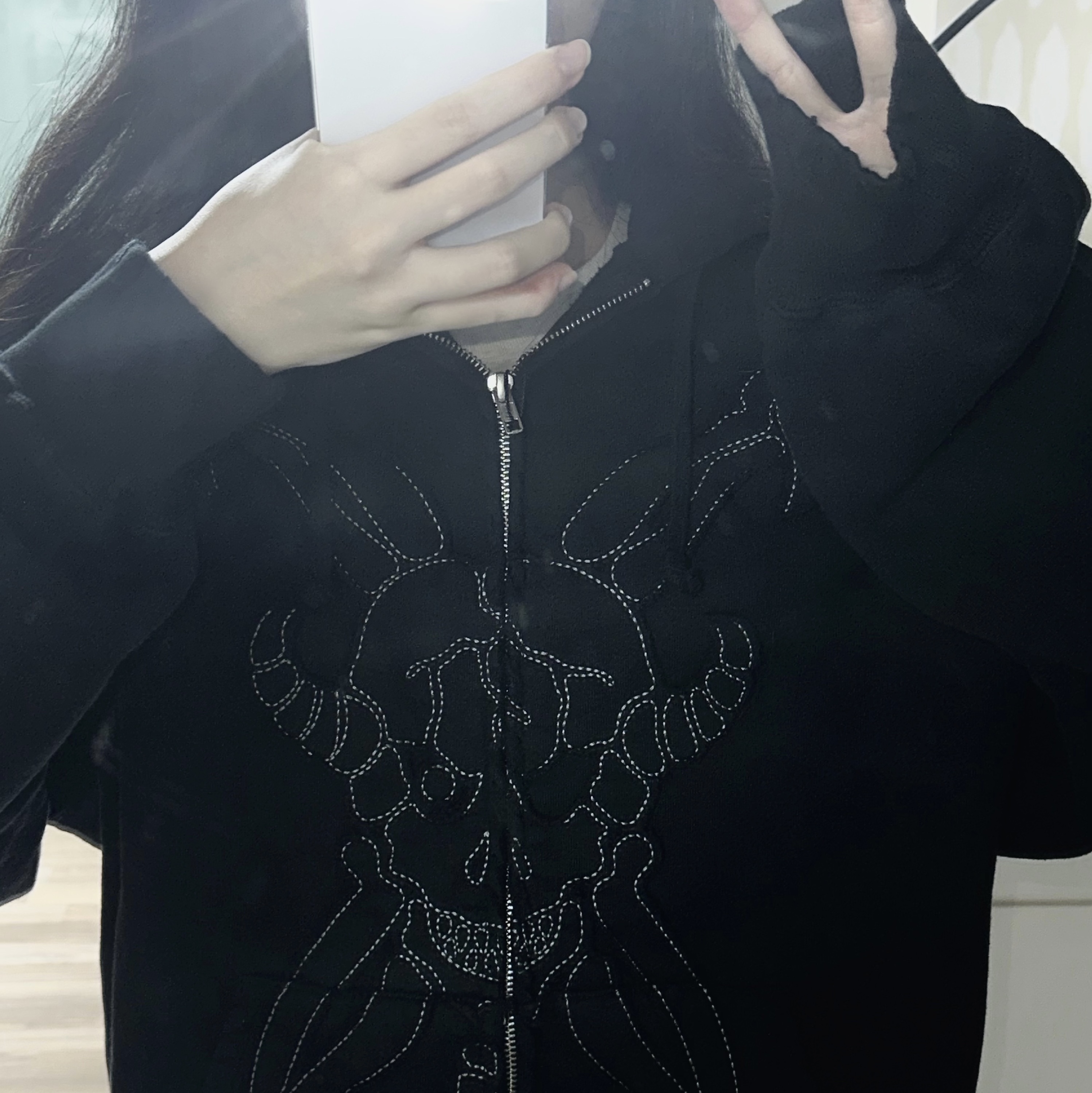 Supreme x Y's by Yohji Yamamoto Zip Up Hooded Sweatshirt Black - 25FW 착용 스타일 - 2