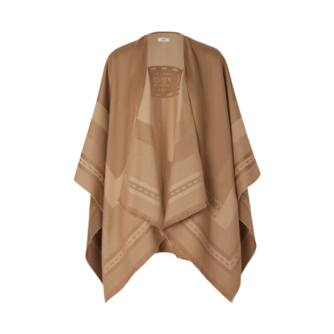 FXX775AUM2F0QB8 (W) Fendi Wool and Cashmere Poncho Brown