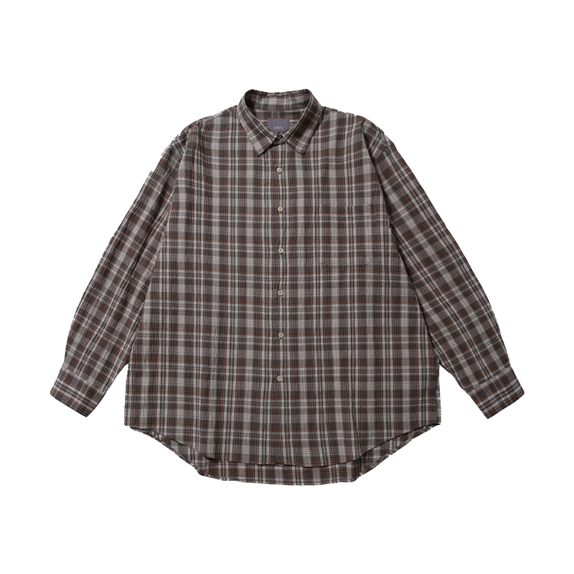 BAL093 Ballute Over Silhouette Shirts Wrinkle Brown Check