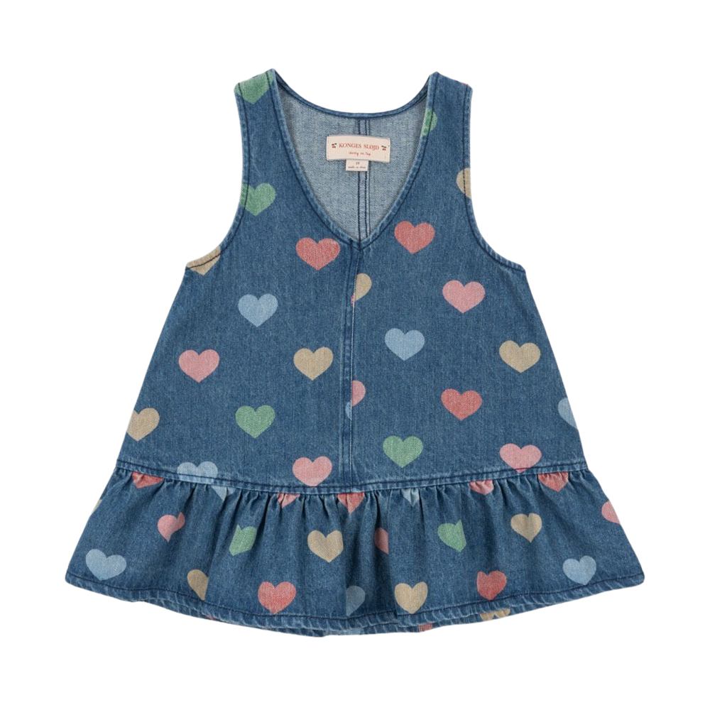 콩제슬래드 마고 데님 드레스 하트(Konges Sløjd Magot Dress Gots Bon Coeur Colore)