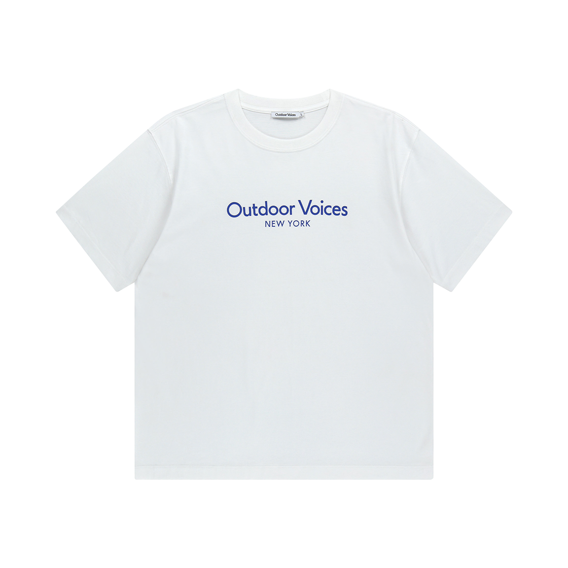 아웃도어보이스 에어코어프로 클래식 로고 엔와이 티 화이트(Outdoor Voices Aircorepro™ Classic Logo Ny Tee White)