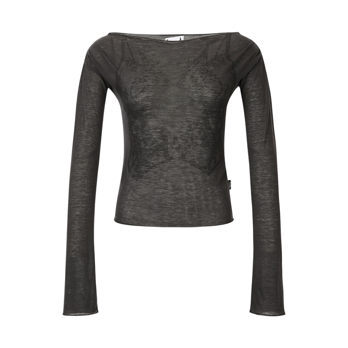 GL25FATP10CH Gila Archive Corset Sheer Long Sleeve Charcoal