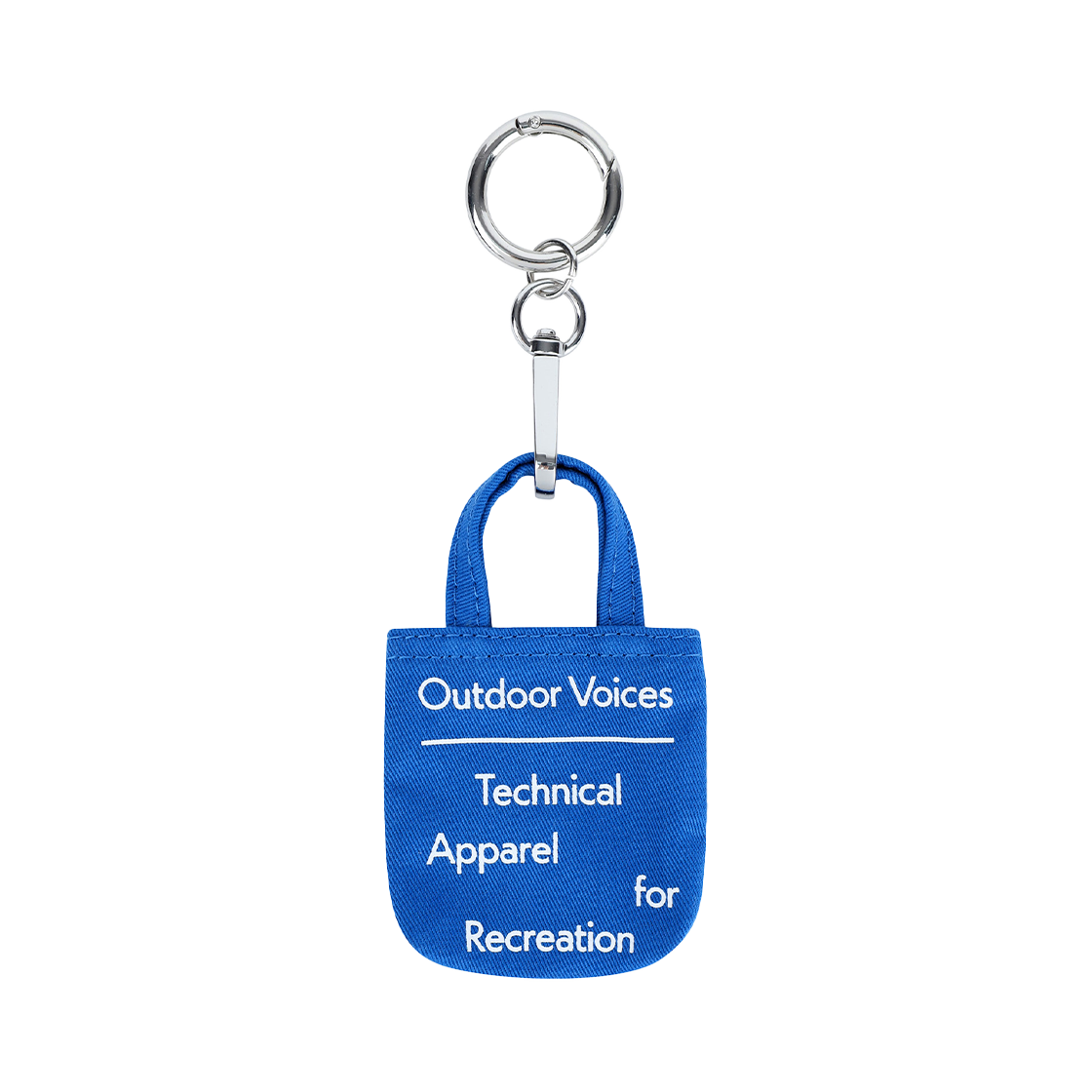 OVC45CAC104BLU Outdoor Voices Signature Tote Bag Key Ring Blue