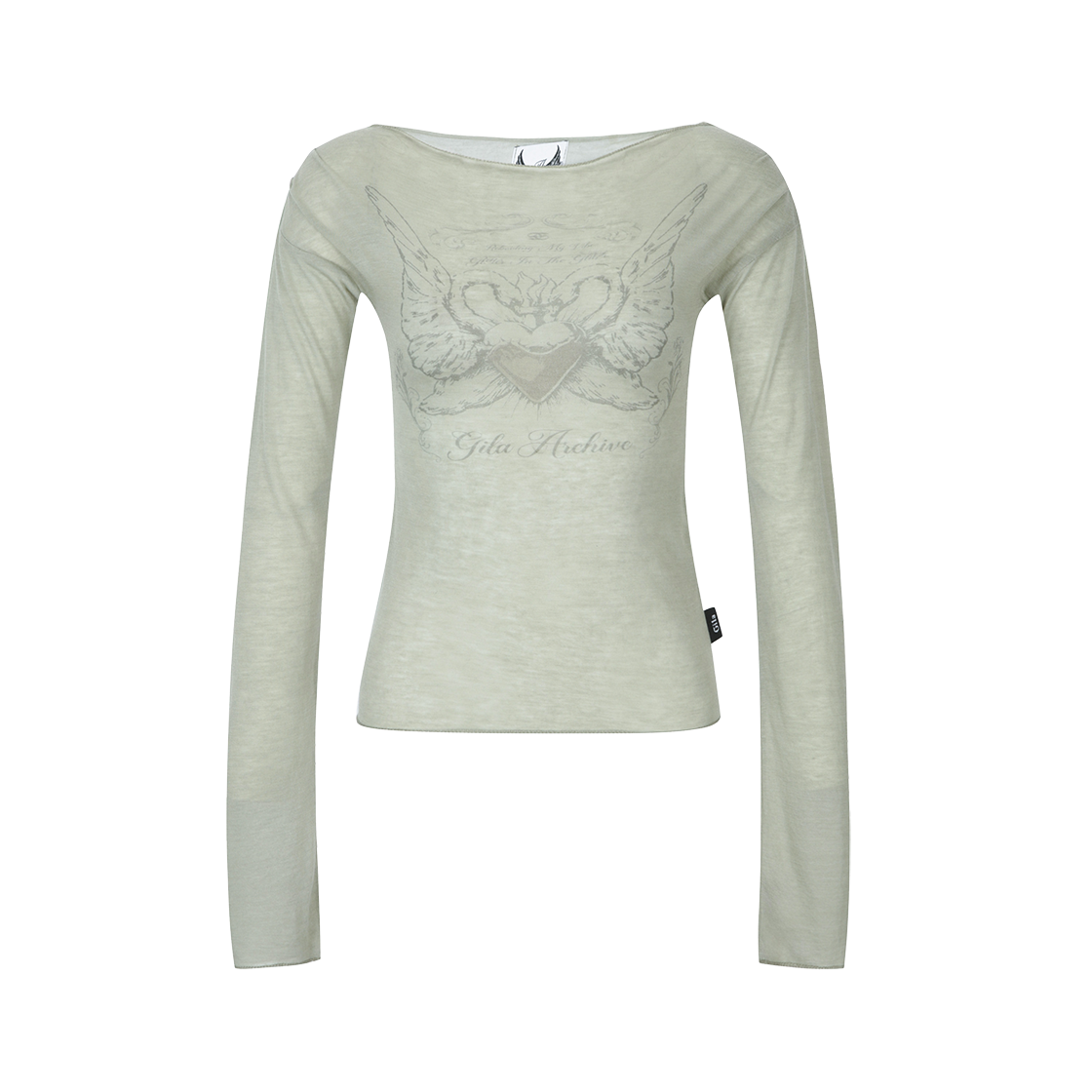 GL25FATP11KH Gila Archive Heart Wing Sheer Long Sleeve Khaki