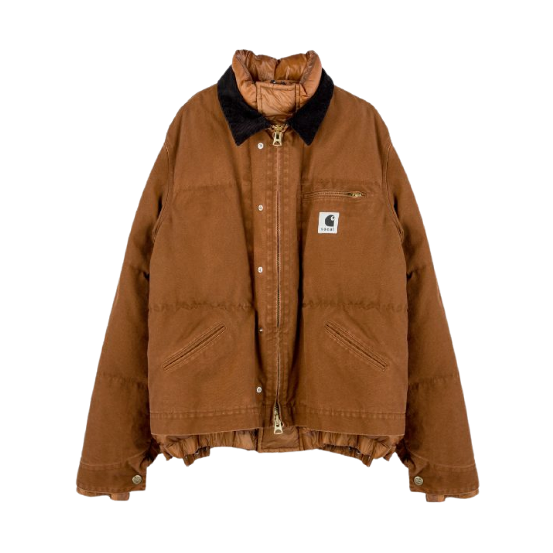사카이 x 칼하트 WIP 워시드 덕 퍼퍼 자켓 다크 베이지(Sacai x Carhartt WIP Washed Duck Puffer Jacket Dark Beige)