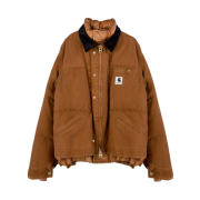 Sacai x Carhartt WIP Washed Duck Puffer Jacket Dark Beige